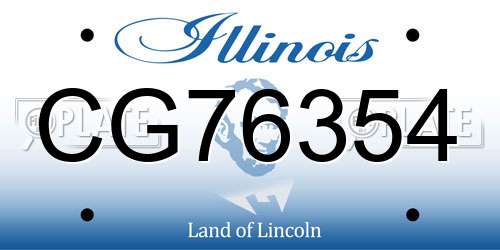 CG76354 Illinois License Plate