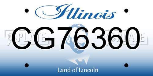 CG76360 Illinois License Plate