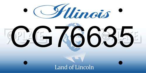 CG76635 Illinois License Plate