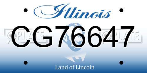 CG76647 Illinois License Plate