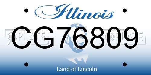 CG76809 Illinois License Plate