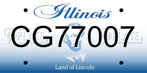 CG77007 Illinois License Plate