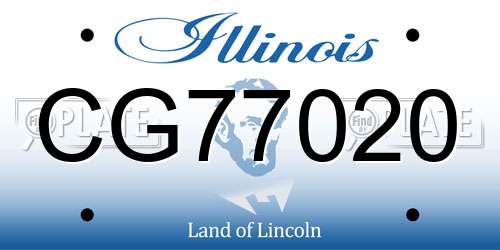 CG77020 Illinois License Plate
