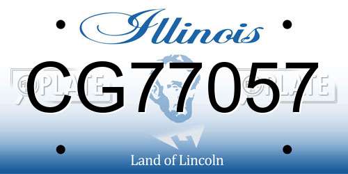 CG77057 Illinois License Plate