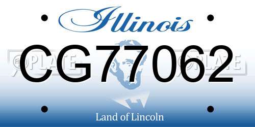 CG77062 Illinois License Plate