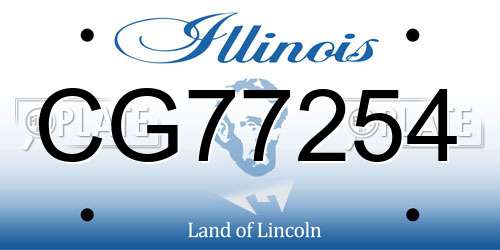 CG77254 Illinois License Plate