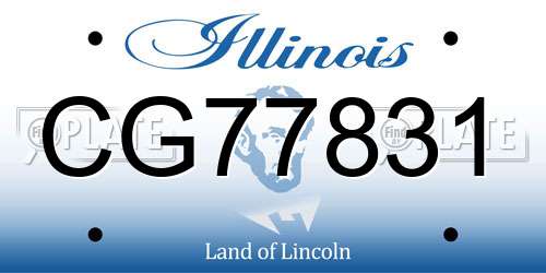 CG77831 Illinois License Plate