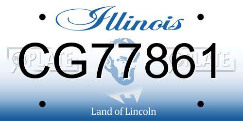 CG77861 Illinois License Plate
