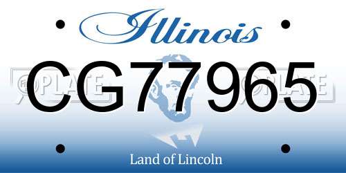 CG77965 Illinois License Plate