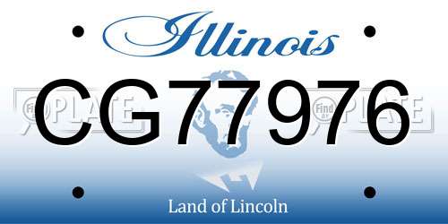 CG77976 Illinois License Plate