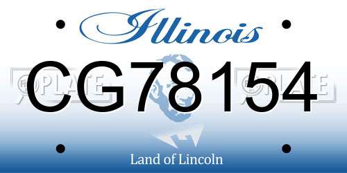 CG78154 Illinois License Plate
