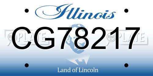 CG78217 Illinois License Plate