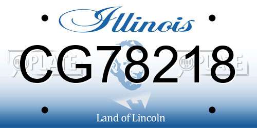 CG78218 Illinois License Plate