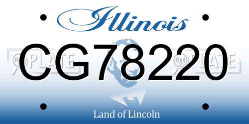 CG78220 Illinois License Plate