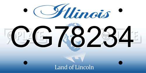 CG78234 Illinois License Plate
