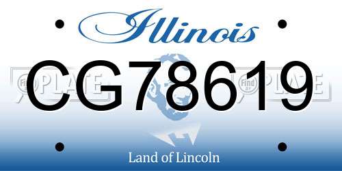 CG78619 Illinois License Plate