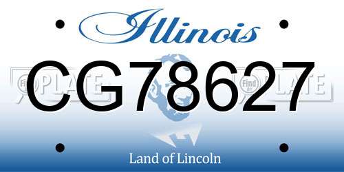 CG78627 Illinois License Plate