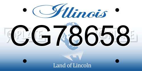 CG78658 Illinois License Plate
