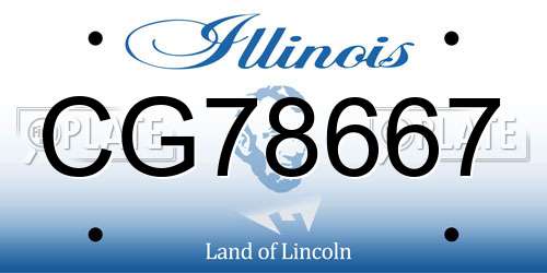 CG78667 Illinois License Plate