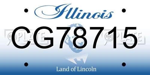 CG78715 Illinois License Plate