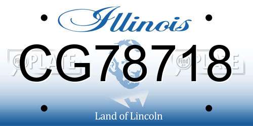 CG78718 Illinois License Plate