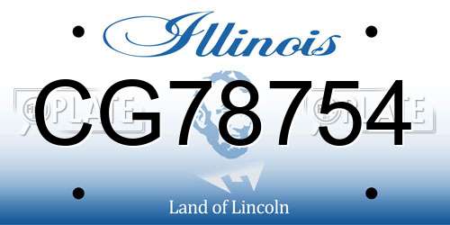 CG78754 Illinois License Plate