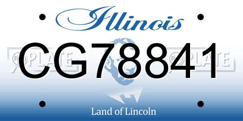 CG78841 Illinois License Plate