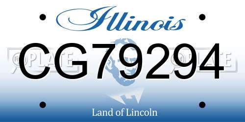 CG79294 Illinois License Plate