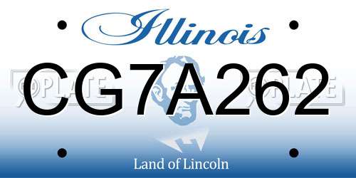 CG7A262 Illinois License Plate