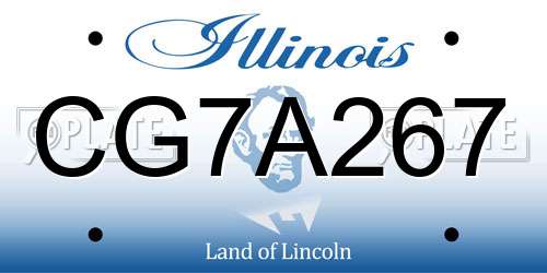 CG7A267 Illinois License Plate