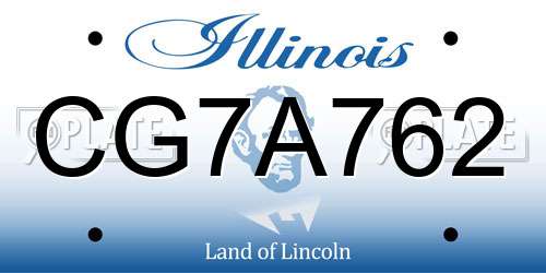 CG7A762 Illinois License Plate