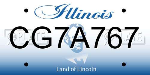 CG7A767 Illinois License Plate