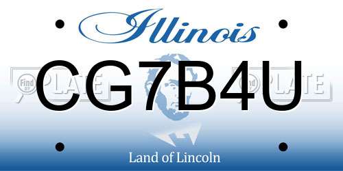 CG7B4U Illinois License Plate