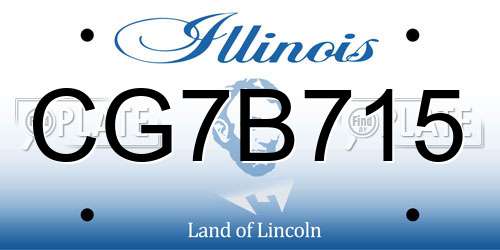 CG7B715 Illinois License Plate
