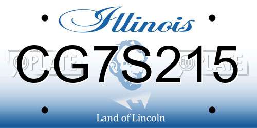 CG7S215 Illinois License Plate