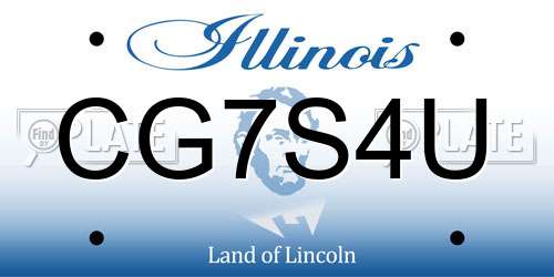 CG7S4U Illinois License Plate