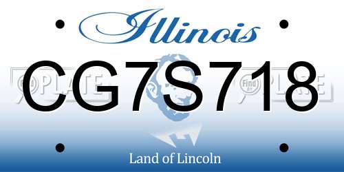 CG7S718 Illinois License Plate