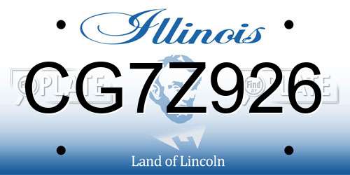 CG7Z926 Illinois License Plate