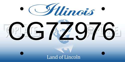 CG7Z976 Illinois License Plate