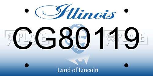 CG80119 Illinois License Plate