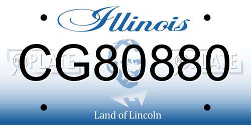 CG80880 Illinois License Plate