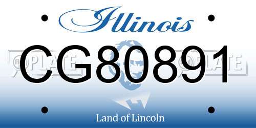 CG80891 Illinois License Plate