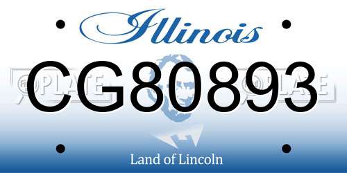 CG80893 Illinois License Plate
