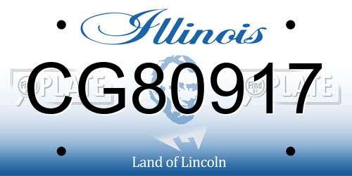 CG80917 Illinois License Plate