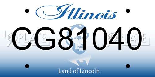 CG81040 Illinois License Plate