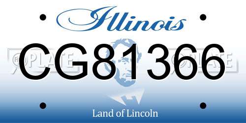 CG81366 Illinois License Plate