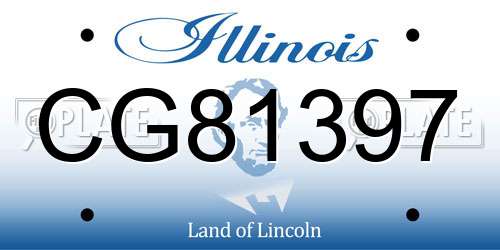 CG81397 Illinois License Plate