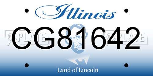 CG81642 Illinois License Plate