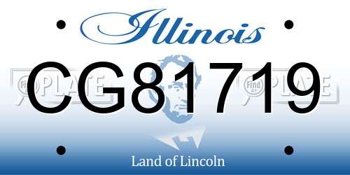 CG81719 Illinois License Plate