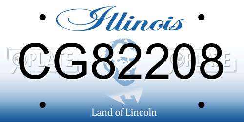 CG82208 Illinois License Plate
